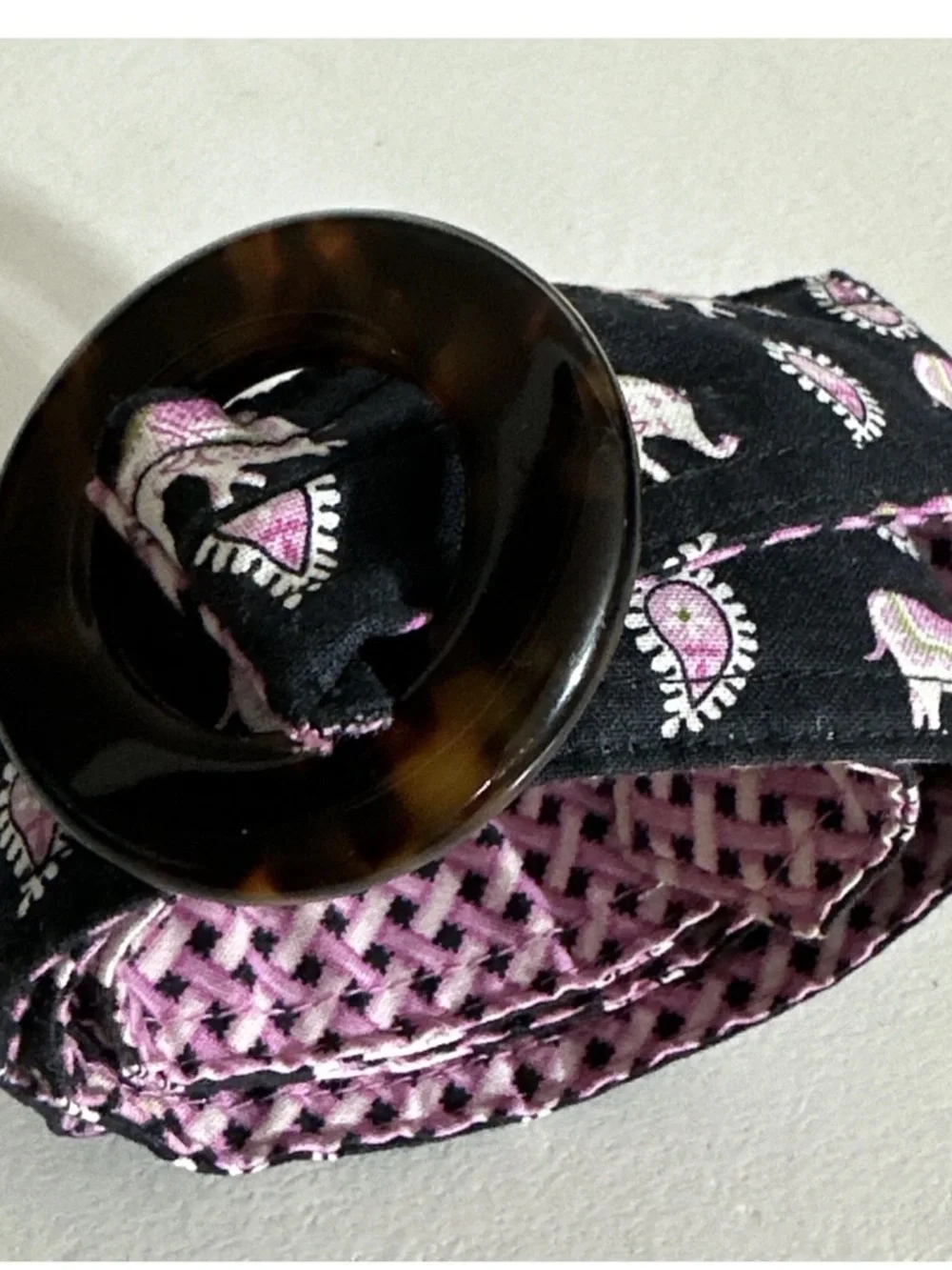 Vera Bradley Reversible Belt in Pink Elephant Pattern Adjustable ~43.5 Long